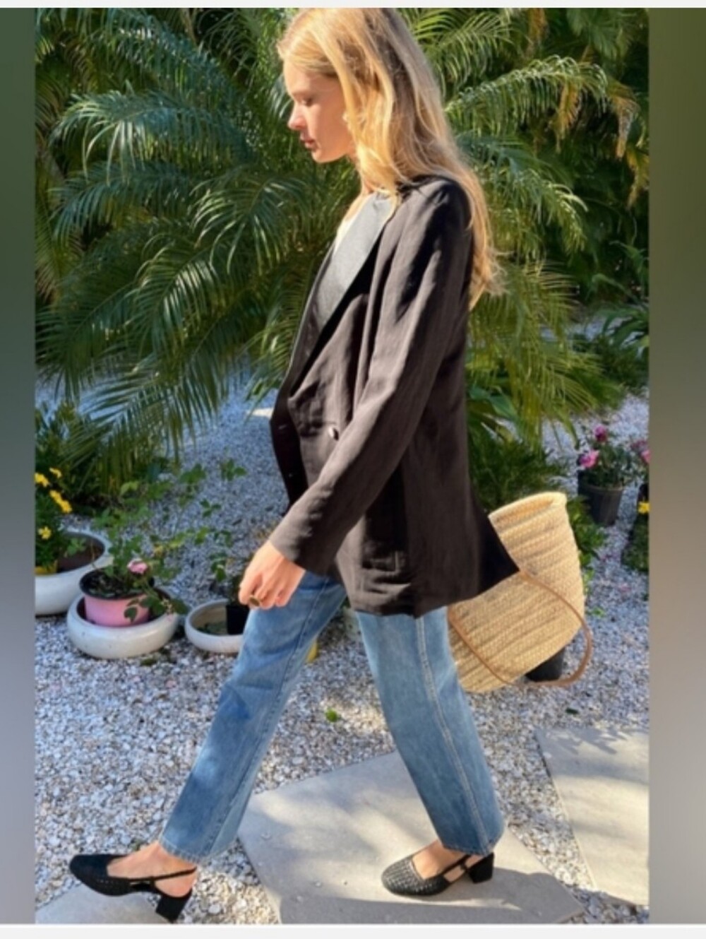 Emerson Fry Frankie Walking Slingback Shoes In Jet Black